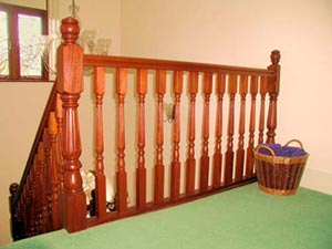 Sapele Waterville spindles and newel